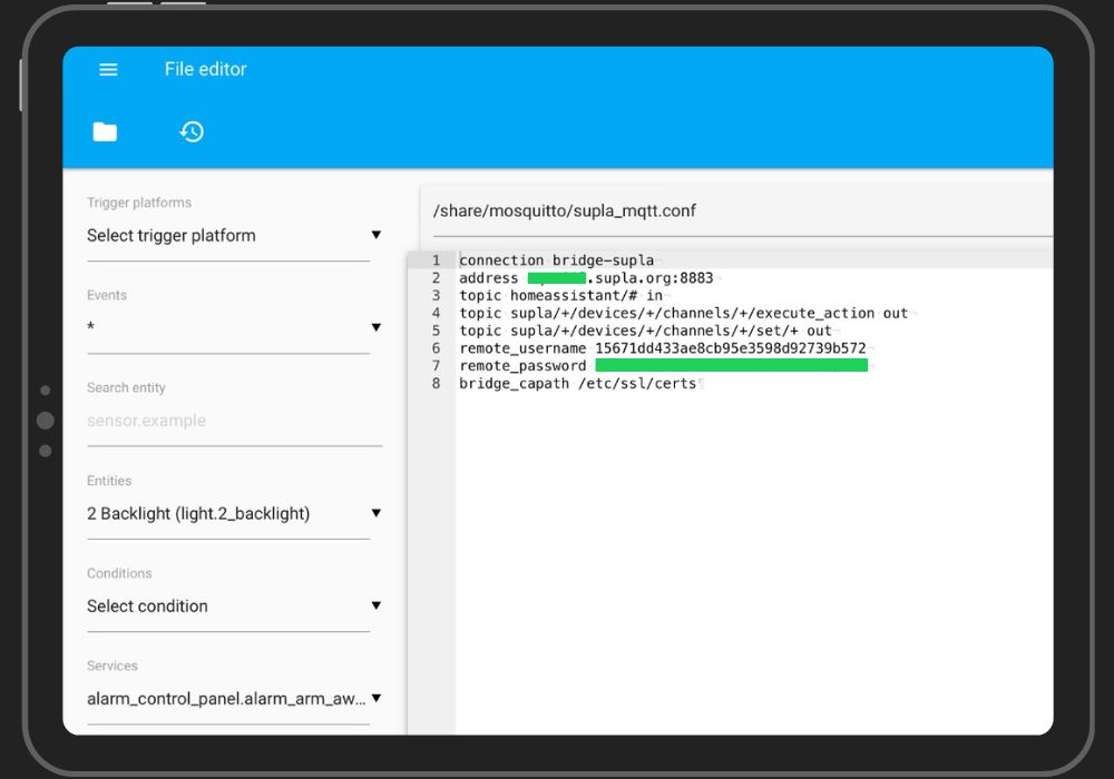 Supla MQTT HA Config
