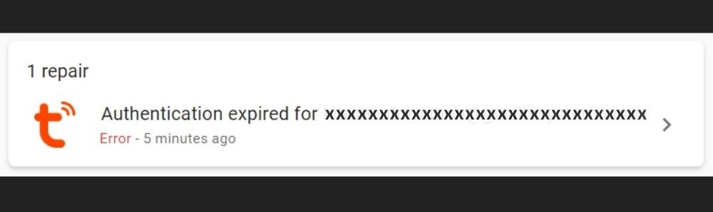 Tuya Reauthentication
